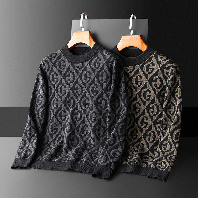 Gilet cardigan épais à col roulé mi-long pour homme, coupe ajustée
