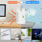 Ventilateur climatiseur portable avec humidificateur par évaporation et brumisateur à 3 vitesses