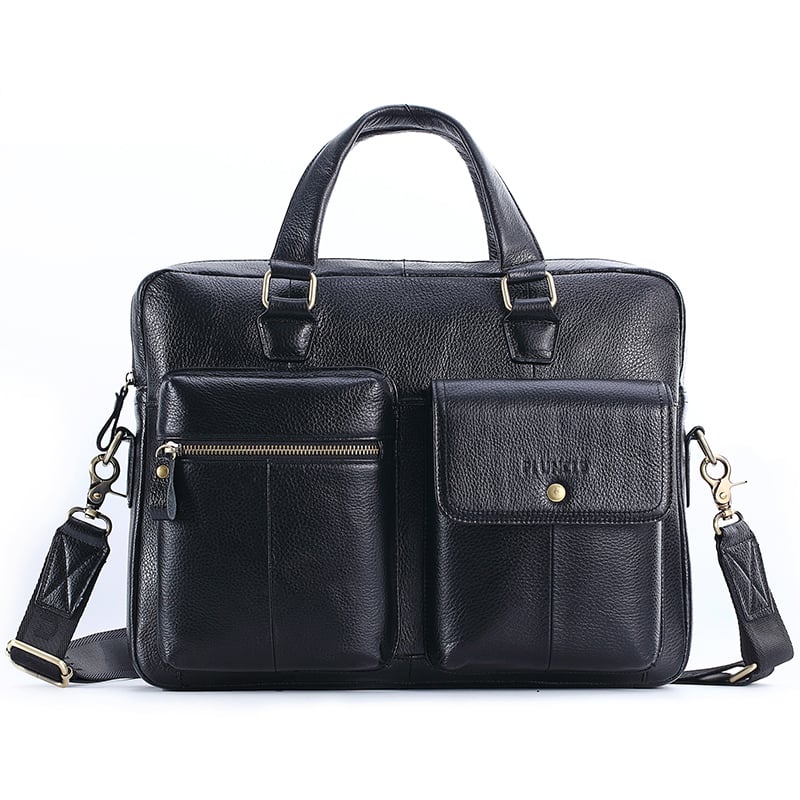 Porte-documents pour homme en cuir véritable de vachette pleine fleur