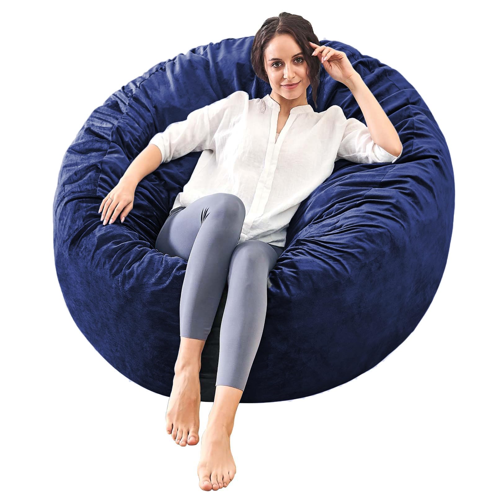 Poufs ILPEOD - Meubles en mousse à mémoire de forme - Canapé rond et moelleux pour enfants/ados avec revêtement doux en microfibre - Idéal pour le salon, la chambre ou la résidence étudiante