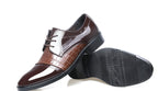 Chaussures pointues en cuir à motif crocodile pour hommes