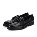 Chaussures habillées brogues en cuir pour homme, motif crocodile