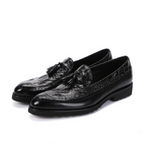 Chaussures habillées brogues en cuir pour homme, motif crocodile