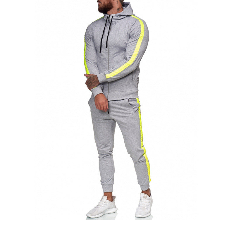 Ensemble de survêtement de sport à capuche zippé pour homme