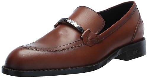 Mocassins à mors en cuir lisse BOSS Tayil, marron gland, pointure 8,5