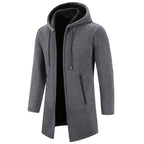 Gilet cardigan à capuche en velours tricoté pour homme