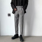 Pantalon décontracté à carreaux style britannique rétro automne 2020