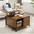 Table basse réglable en hauteur, table basse multifonctionnelle avec compartiments cachés, table à manger moderne réglable en hauteur
