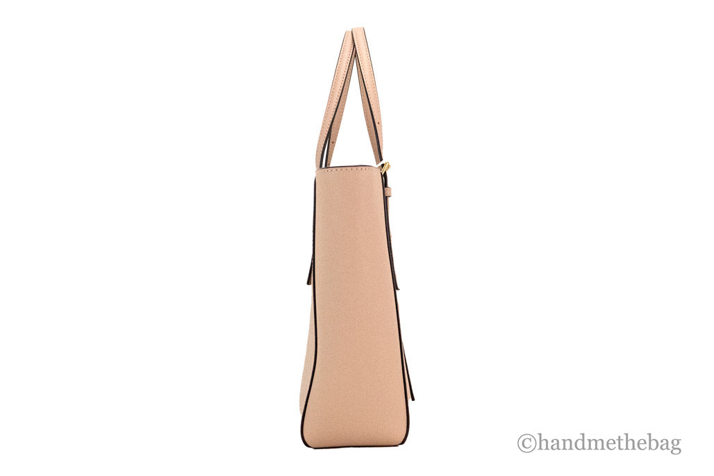 Sac cabas Tory Burch Emerson petit modèle en cuir clair couleur reine-des-prés