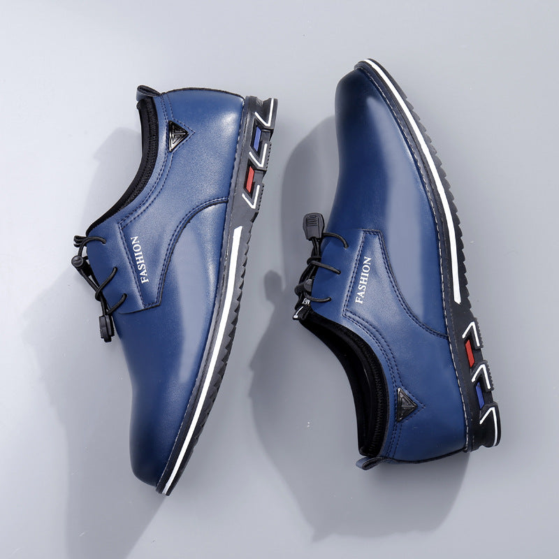 Chaussures basses décontractées en cuir pour hommes, style britannique tendance