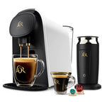 Machine à café et expresso combinée LOR Barista System avec mousseur à lait, blanc mat