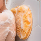 Tapis de bain exfoliant en silicone et brosse de massage