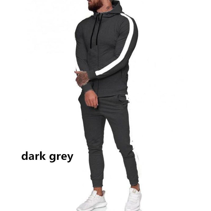 Ensemble de survêtement de sport à capuche zippé pour homme