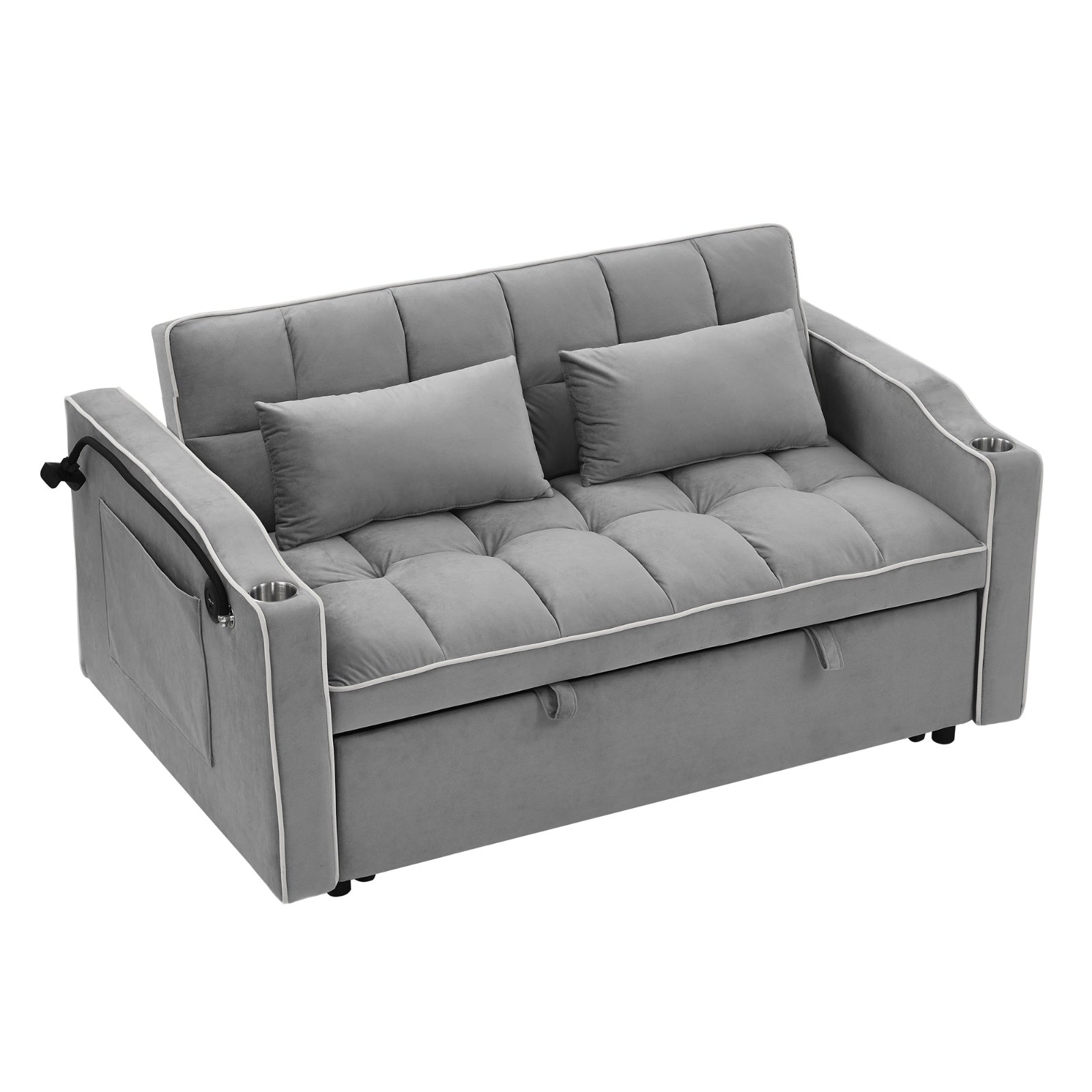 LuneluX_Home – Canapé-lit pliable en velours de 141 cm (55,5 po) réglable en 3 positions