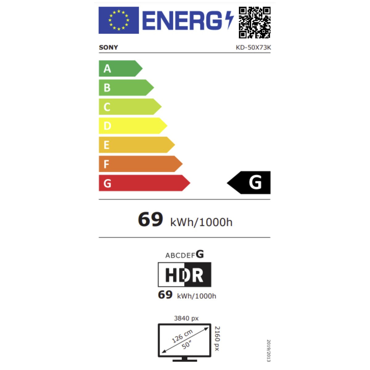 Téléviseur intelligent Sony KD50X73K 50" 4K Ultra HD LED Wi-Fi