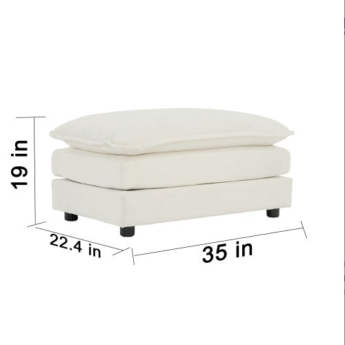 Poufs repose-pieds en tissu chenille à associer à un canapé 2 places, 3 places ou 4 places.