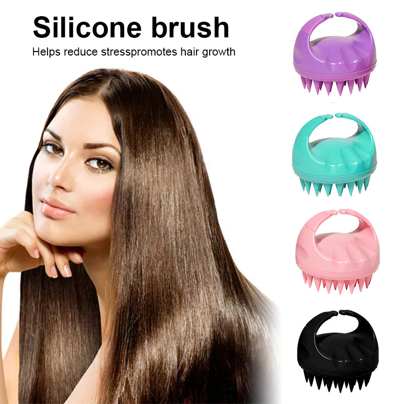 Brosse à shampoing en silicone pour le nettoyage et le massage du cuir chevelu