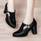 Chaussures polyvalentes à talons moyens pour femmes, idéales pour le printemps et l'automne.
