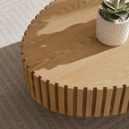Table basse moderne en forme de tambour, fabriquée à la main