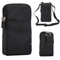 Étui pour téléphone portable compatible avec iPhone 16 Pro Max, 15 Pro Max, 14 Pro Max, 13 Pro Max, 12 Pro Max, 16 Plus, 15 Plus et 14 Plus. Sac bandoulière en nylon premium avec clip ceinture et bandoulière noire.