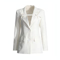 Veste de tailleur patchwork coupe slim tendance pour femme