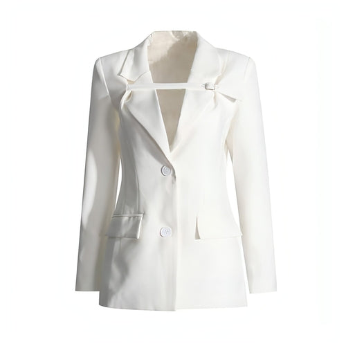 Veste de tailleur patchwork coupe slim tendance pour femme