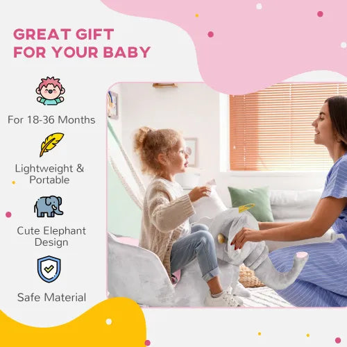 Chaise berçante en bois Bébé Éléphant