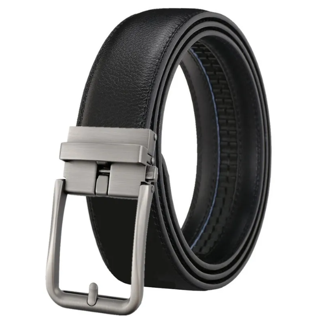 Ceinture en cuir pour homme avec boucle creuse automatique