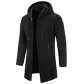 Gilet cardigan à capuche en velours tricoté pour homme