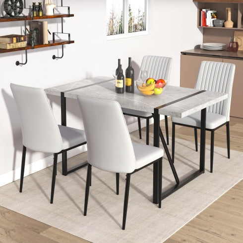 Table de salle à manger moderne, table de cuisine de 140 cm pour 4 personnes, table rectangulaire pour salle à manger, bureau, salon, montage facile.