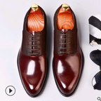 Chaussures habillées vintage en cuir pour homme - Style britannique