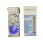 Ventilateur de refroidissement par pulvérisation rechargeable USB à double tête et trois trous