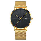 Montre calendrier simple pour homme, créative et étanche, à quartz.