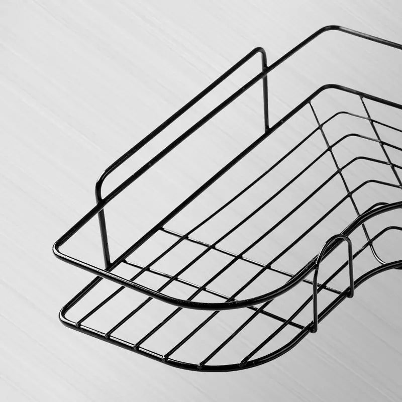 Étagère de rangement murale triangulaire avec panier suspendu
