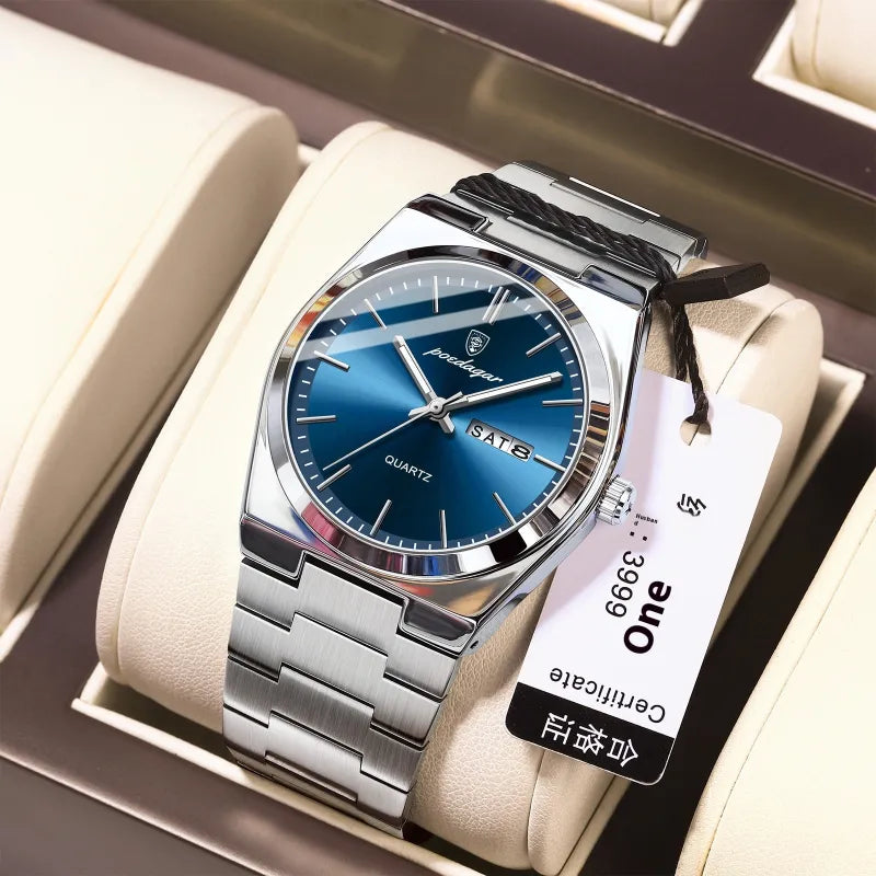 Montre homme ultra-mince, étanche, lumineuse, à quartz
