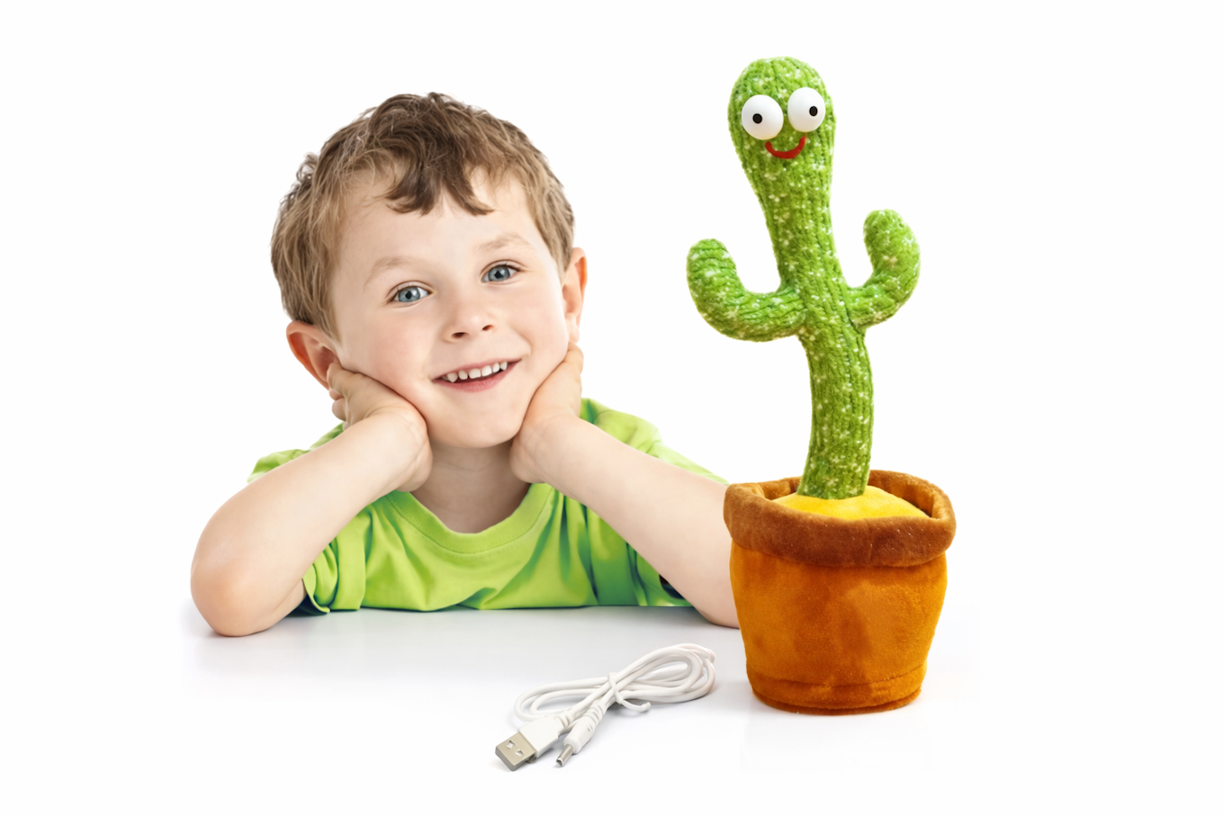 Cactus dansant jouet avec câble de chargement USB