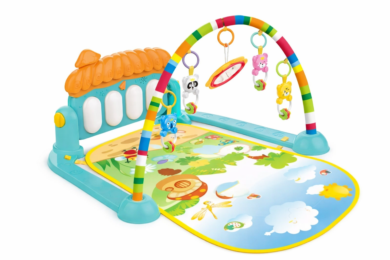 Tapis d'éveil pour bébé avec jouets suspendus