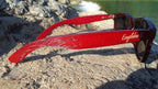 Lunettes de soleil à monture écaille de tortue en bambou rouge avec étui en bois, gravure artisanale
